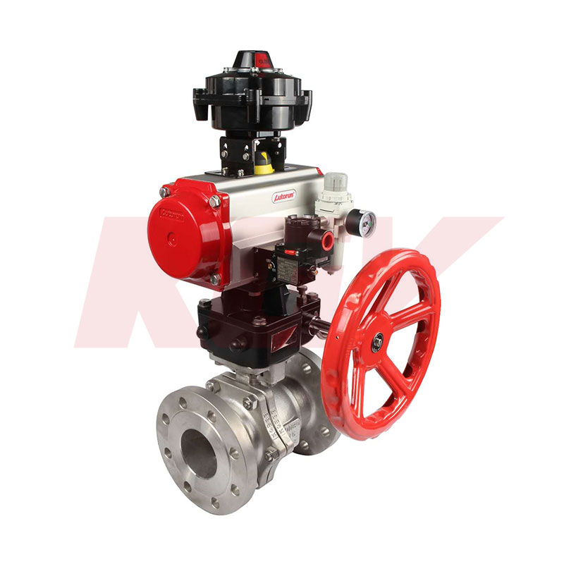 Pneumatic with manual ball valve